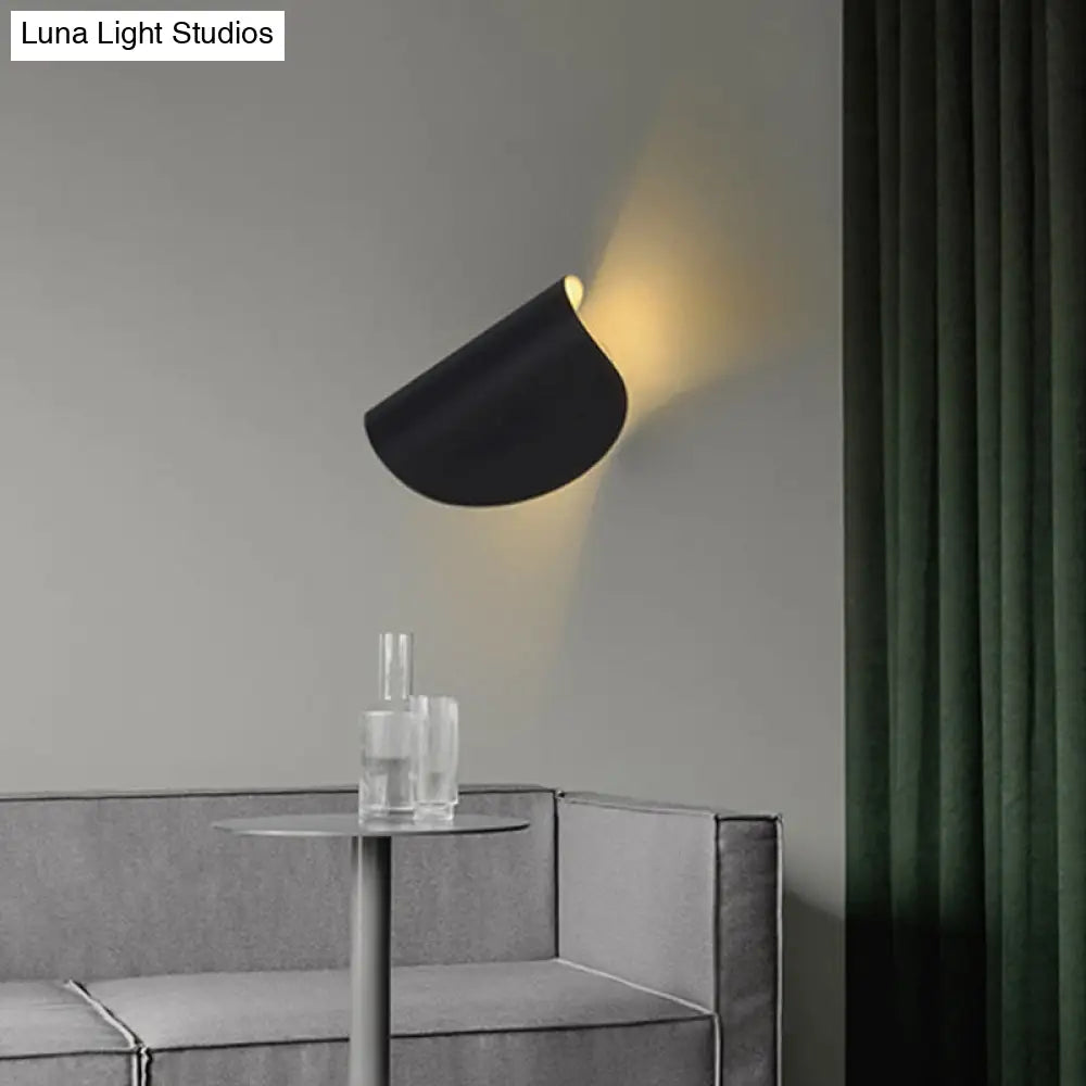 Modern Led Wall Sconce With Foldable Metal Shade For Living Room