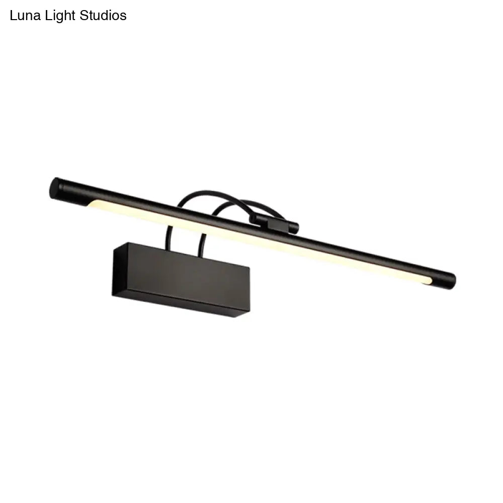 Modern Led Wall Vanity Light Fixture With Metallic Shade - Black Warm/White