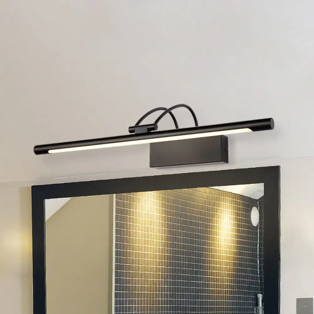 Modern Led Wall Vanity Light Fixture With Metallic Shade - Black Warm/White / Warm