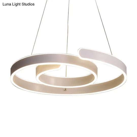 Modern Led White Chandelier Pendant: Twisting Acrylic Ceiling Light In Warm/White