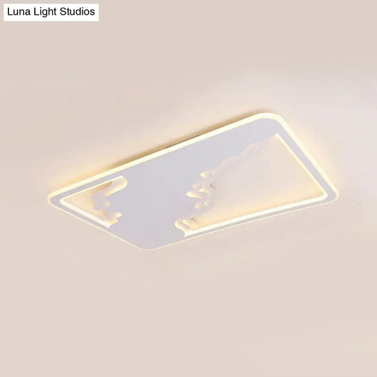Modern Led White Flush Mount Ceiling Light Ultra Thin Design 19/35.5 Wide