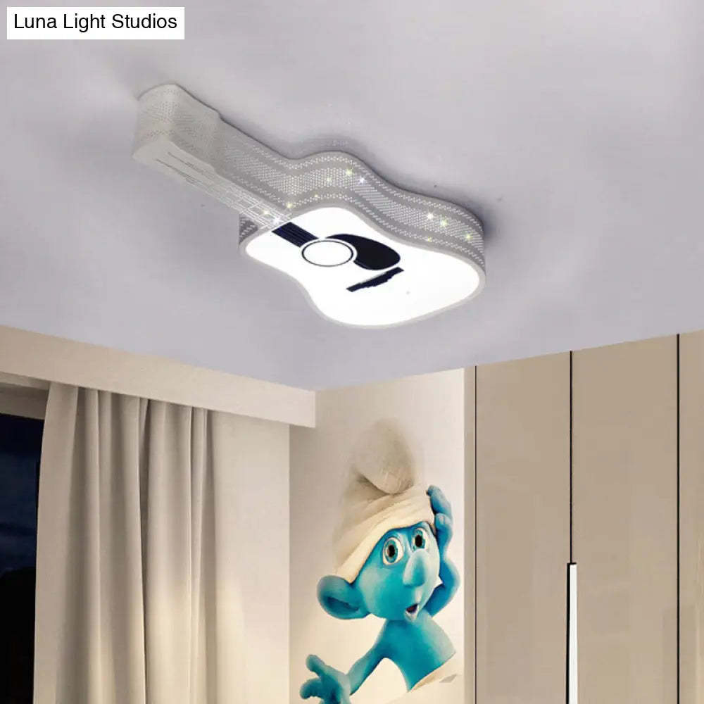 Modern Led White Pineapple/Guitar Ceiling Light For Kids Bedroom