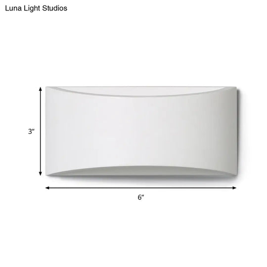 Modern Led White Wall Lamp With Warm/White Lighting - Metallic Rectangle Washer Light