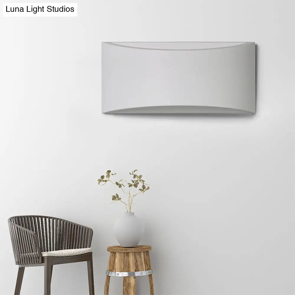 Modern Led White Wall Lamp With Warm/White Lighting - Metallic Rectangle Washer Light