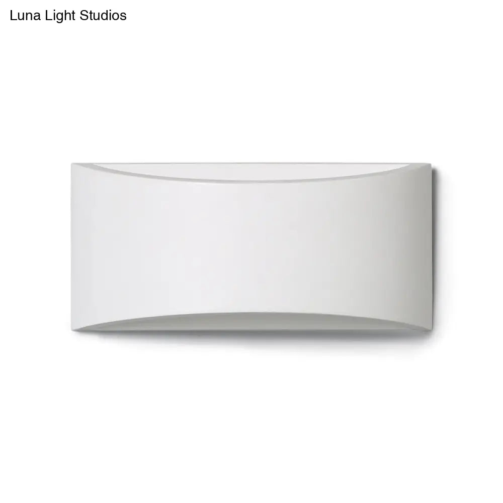 Modern Led White Wall Lamp With Warm/White Lighting - Metallic Rectangle Washer Light