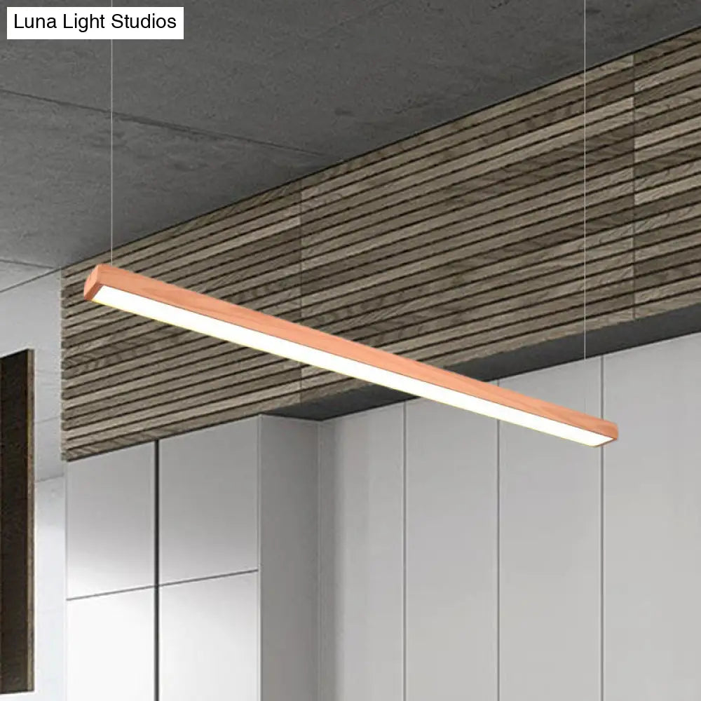 Modern Led Wooden Rectangular Pendant Light For Office Ceiling