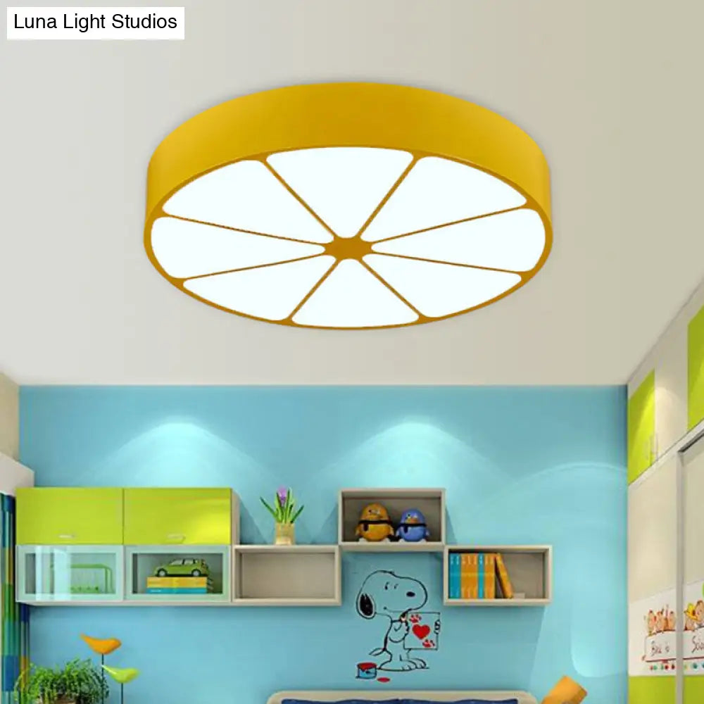 Modern Lemon Flat Ceiling Light For Kindergarten Classrooms Yellow / 18