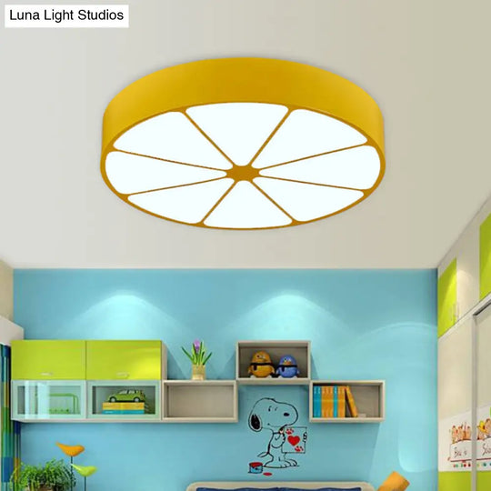 Modern Lemon Flat Ceiling Light For Kindergarten Classrooms Yellow / 18