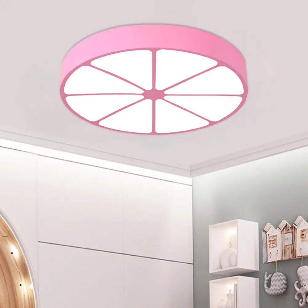 Modern Lemon Flat Ceiling Light For Kindergarten Classrooms Pink / 18’
