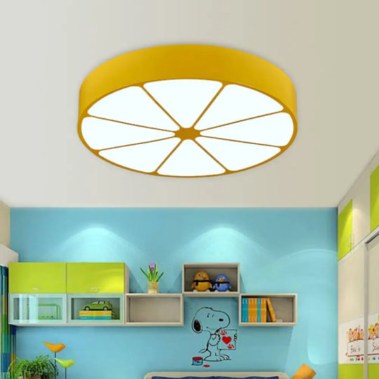 Modern Lemon Flat Ceiling Light For Kindergarten Classrooms Yellow / 18’
