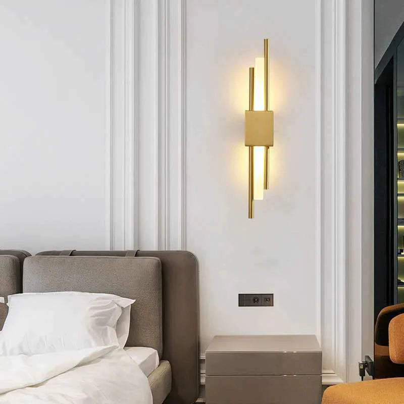 Modern Light Luxury Bedroom Copper Wall Lamp