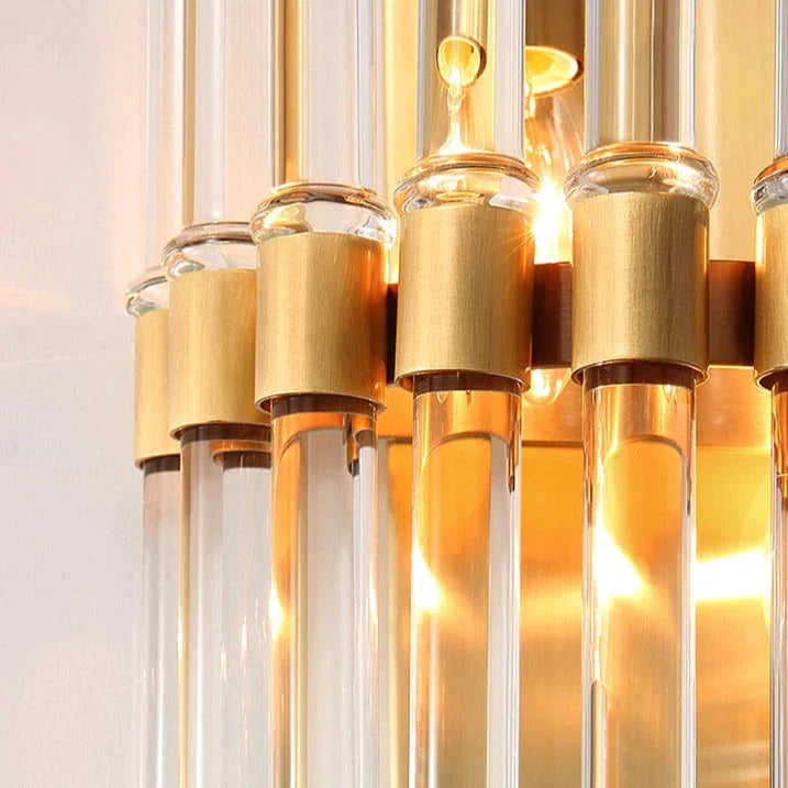 Modern Light Luxury Crystal LED Bedroom Bedside Lamp Copper  Wall Lamp