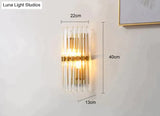 Modern Light Luxury Crystal LED Bedroom Bedside Lamp Copper Wall Lamp Copper Wall Lamps