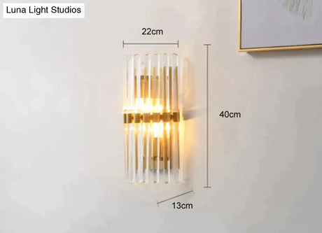 Modern Light Luxury Crystal LED Bedroom Bedside Lamp Copper Wall Lamp Copper Wall Lamps
