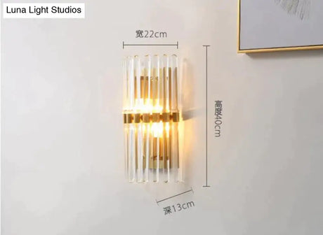 Modern Light Luxury Crystal LED Bedroom Bedside Lamp Copper Wall Lamp Copper Wall Lamps