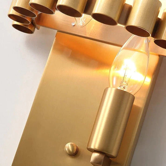 Modern Light Luxury Crystal LED Bedroom Bedside Lamp Copper  Wall Lamp