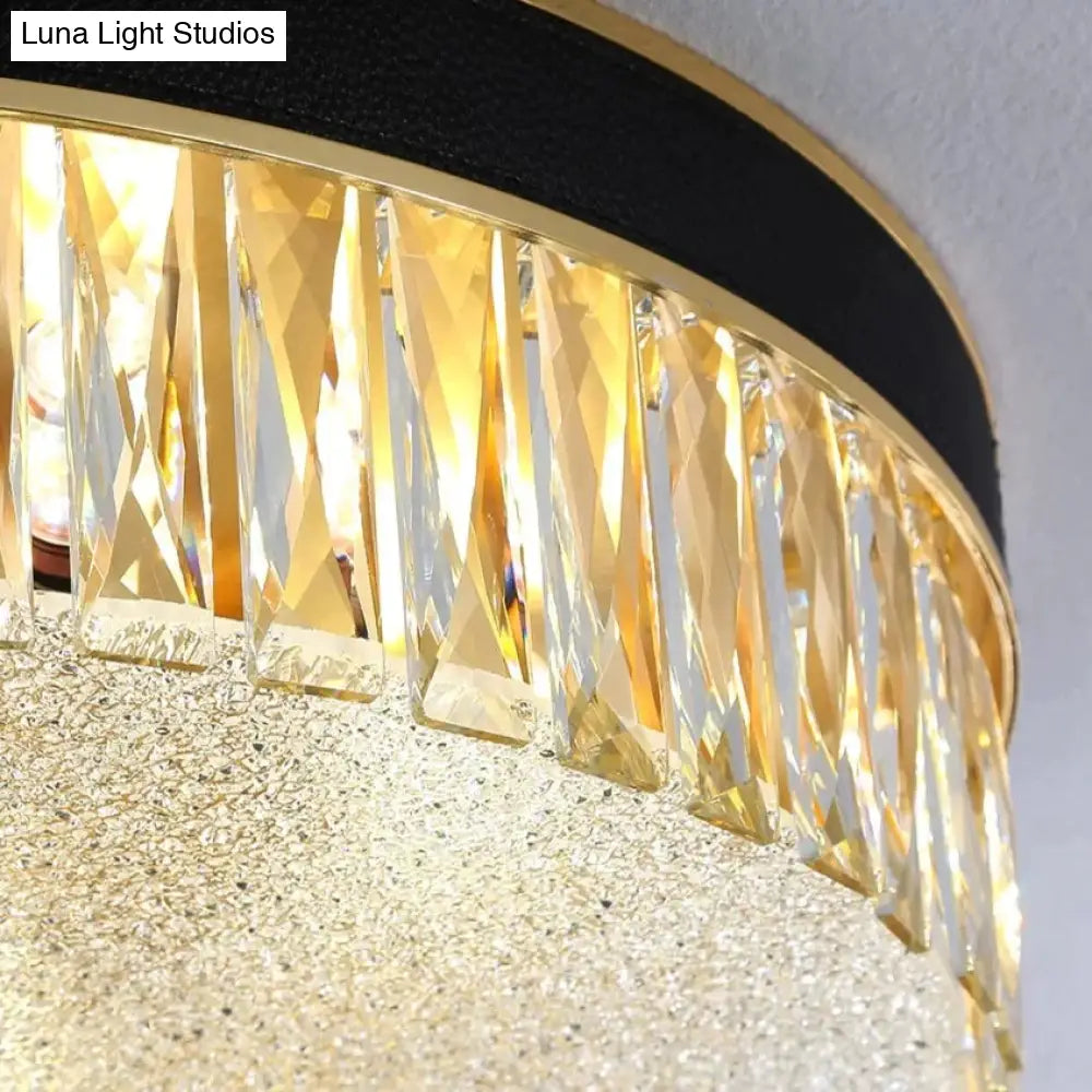 Modern Light Luxury Crystal Round Bedroom Dining Room Ceiling Lamp