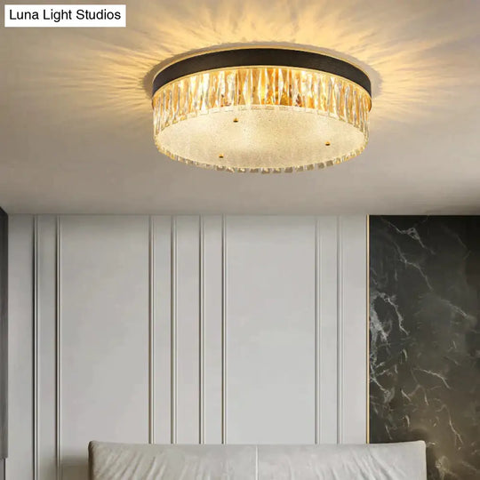 Modern Light Luxury Crystal Round Bedroom Dining Room Ceiling Lamp