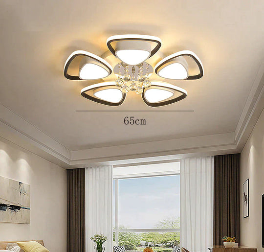 Modern Light Luxury High Grade Atmospheric Crystal Ceiling Lamp White / 5 Heads Light