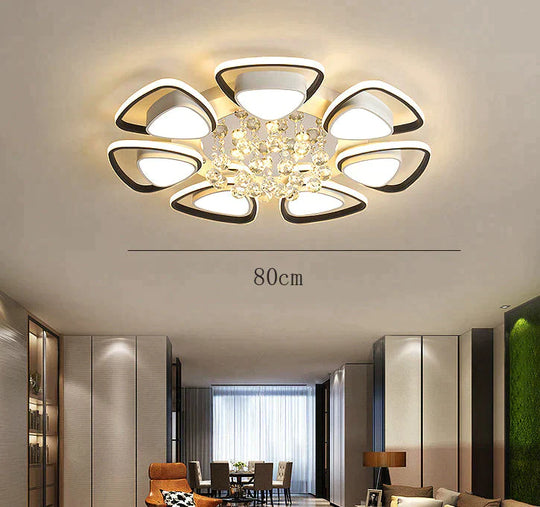 Modern Light Luxury High Grade Atmospheric Crystal Ceiling Lamp White / 7 Heads Light