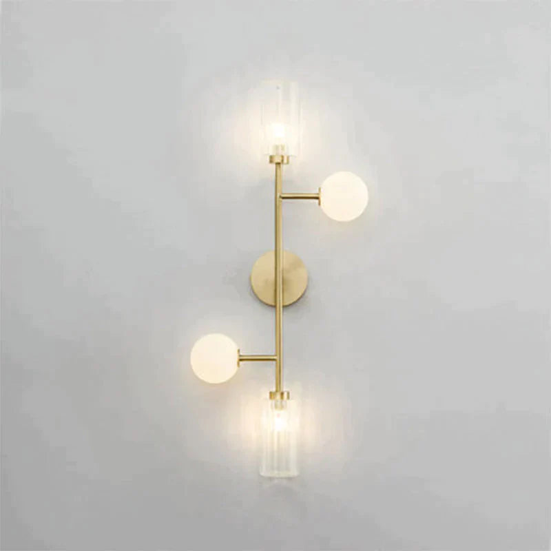 Modern Light Luxury Room Double-Headed All-Copper Wall Lamp Copper Lamps