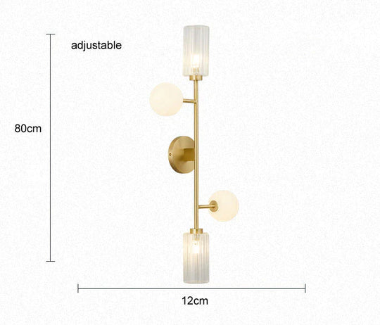 Modern Light Luxury Room Double-headed All-copper Wall Lamp