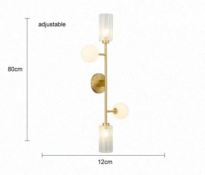 Modern Light Luxury Room Double-Headed All-Copper Wall Lamp Copper Lamps
