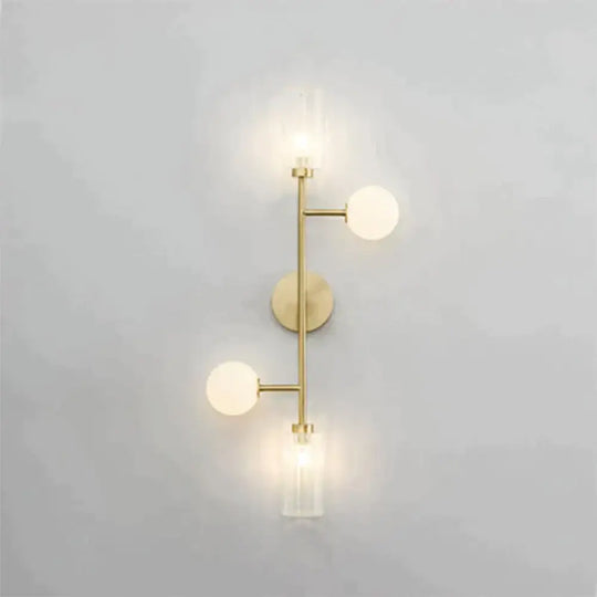 Modern Light Luxury Room Double-Headed All-Copper Wall Lamp Copper Lamps