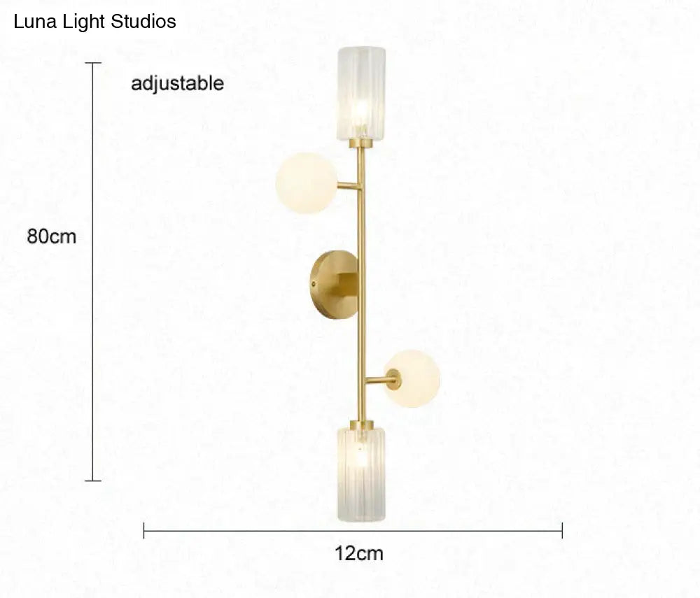 Modern Light Luxury Room Double-Headed All-Copper Wall Lamp Copper Lamps