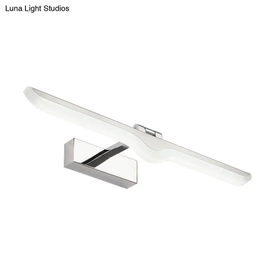 Modern Linear Acrylic Vanity Light Fixture - Led Nickel Finish Wall Sconce Lamp In Warm/White