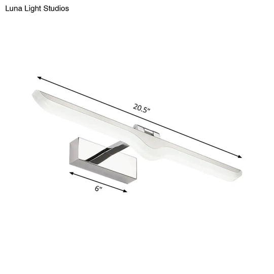 Modern Linear Acrylic Vanity Light Fixture - Led Nickel Finish Wall Sconce Lamp In Warm/White