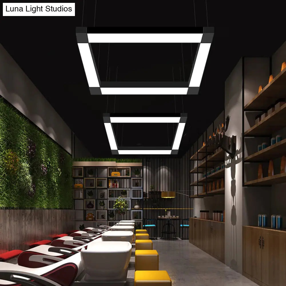 Modern Linear Led Chandelier For Conference Rooms - Acrylic Pendant Light Fixture