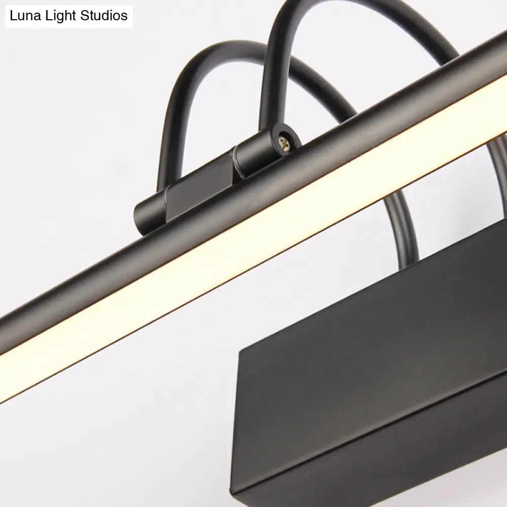 Modern Linear Led Vanity Lighting For Bathroom - Metallic Finish 22/26 Wide Black/White Warm Light