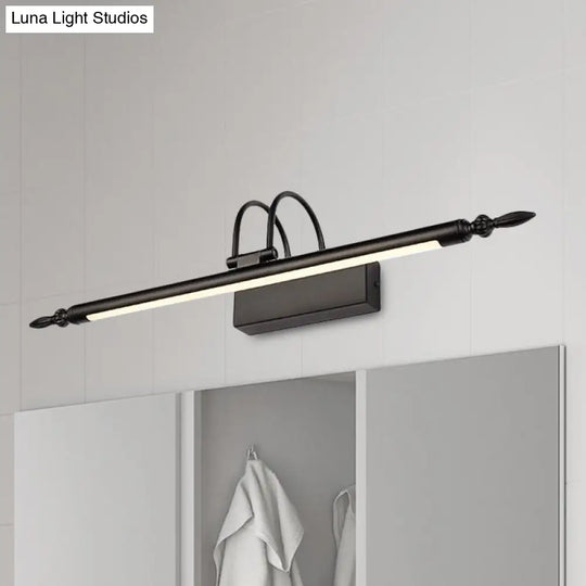 Modern Linear Led Vanity Lighting For Bathroom - Metallic Finish 22/26 Wide Black/White Warm Light