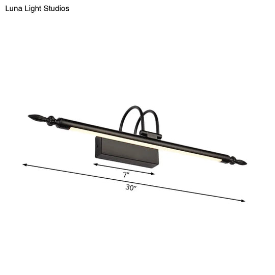 Modern Linear Led Vanity Lighting For Bathroom - Metallic Finish 22/26 Wide Black/White Warm Light