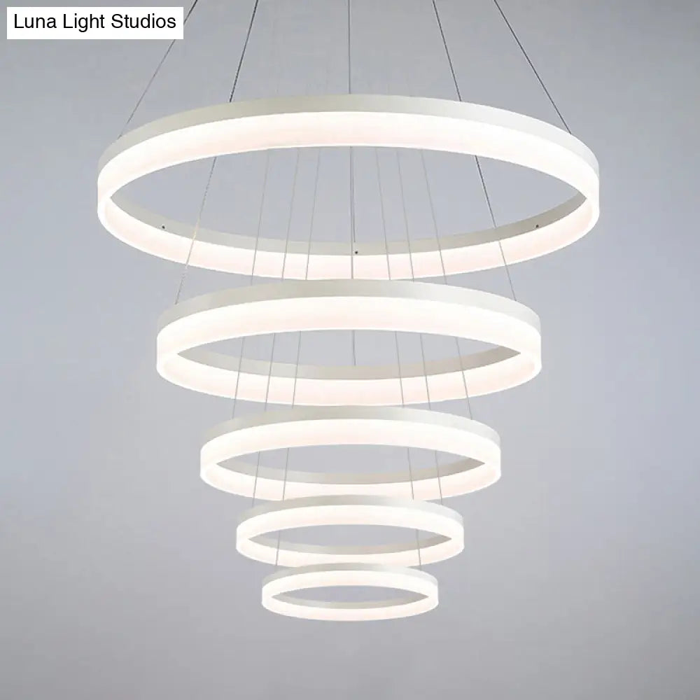 Modern Loop Acrylic Drop Pendant Led Ceiling Chandelier In Warm/White Light