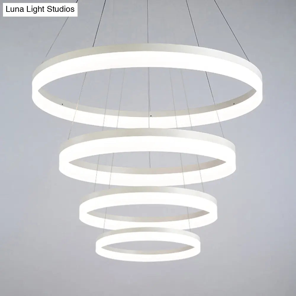 Modern Loop Acrylic Drop Pendant Led Ceiling Chandelier In Warm/White Light