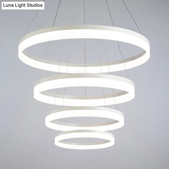 Modern Loop Acrylic Drop Pendant Led Ceiling Chandelier In Warm/White Light