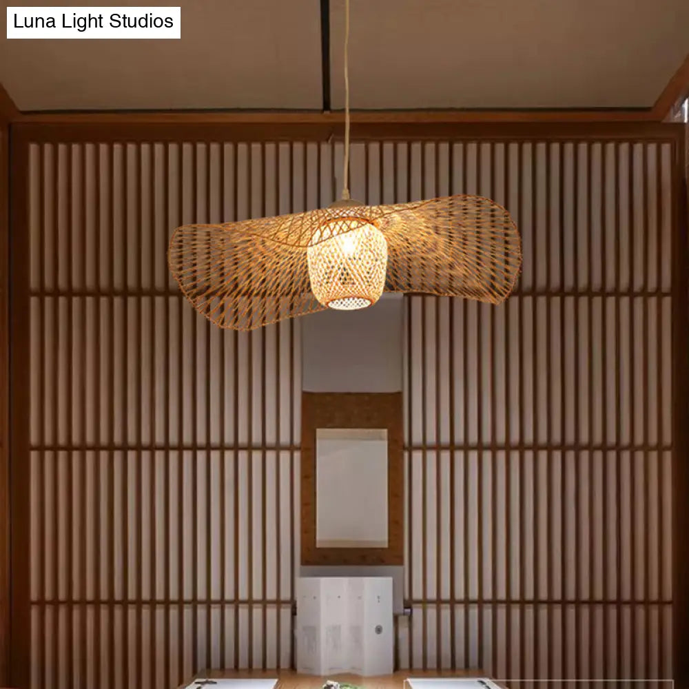 Modern Lotus Leaf Bamboo Ceiling Light - Restaurant Pendant Lighting