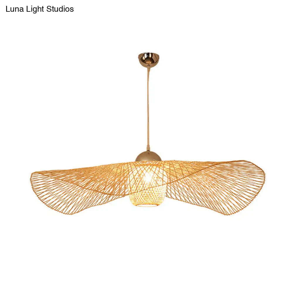 Modern Lotus Leaf Bamboo Ceiling Light - Restaurant Pendant Lighting