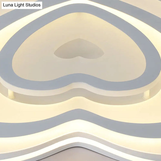 Modern Love-Heart White Led Ceiling Light For Hotels & Restaurants