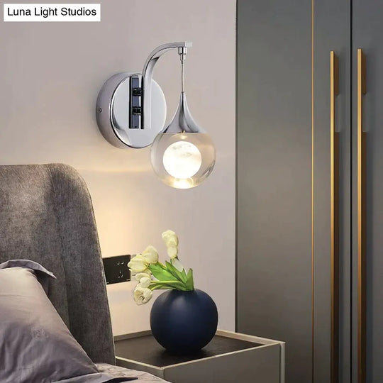 Modern Luxurious Crystal Led Wall Lamp Sconce For Bedroom