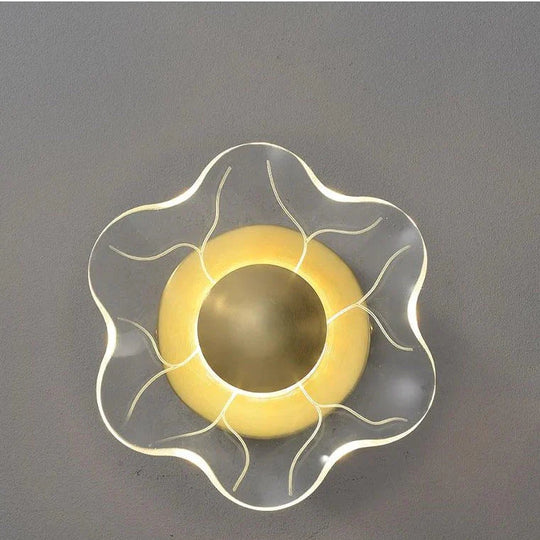 Modern Luxury Bedroom Bedside Lamp Flower Copper Wall Lamp