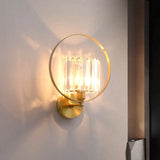 Modern Luxury Copper Wall Lamp Living Room Tv Background Creative Bedroom Bedside Simple Crystal