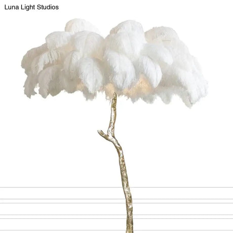 Modern Luxury Feather Floor Lamp Living Room Decoration Light Stand Light Decorative Standing Indoor