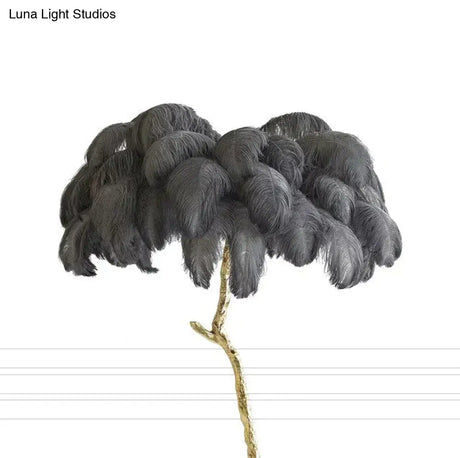 Modern Luxury Feather Floor Lamp Living Room Decoration Light Stand Light Decorative Standing Indoor