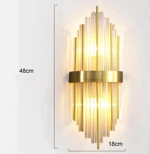 Modern Luxury Living Room Background Wall Lamp Bedroom Bedside Copper Lamps