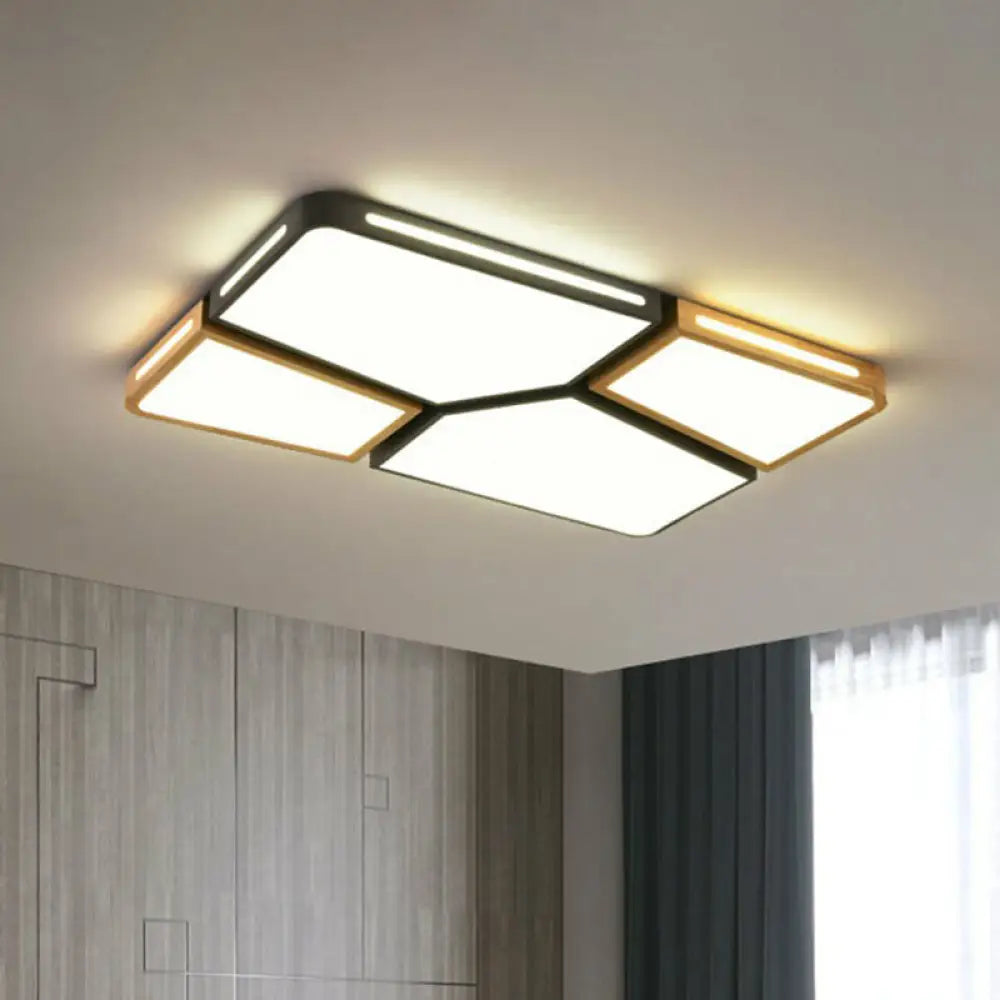 Modern Macaron Flush Mount Led Ceiling Light For Living Room Grey / Small Warm