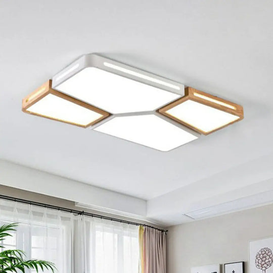 Modern Macaron Flush Mount Led Ceiling Light For Living Room White / Small