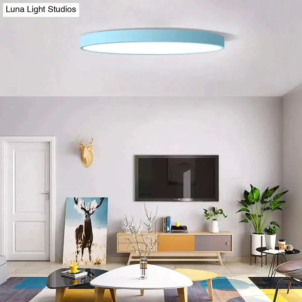 Modern Macaron Panel Lamp Led Ceiling Light Fixture Remote Control Hall Surface Mount Flush Bedroom